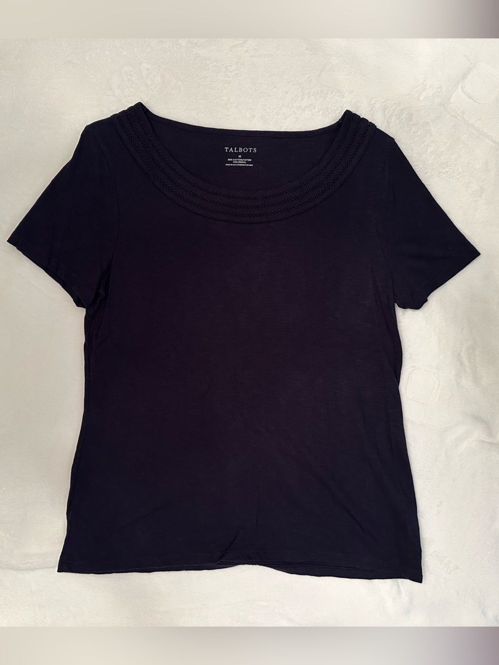 Talbots Navy Short Sleeve Knit Tee